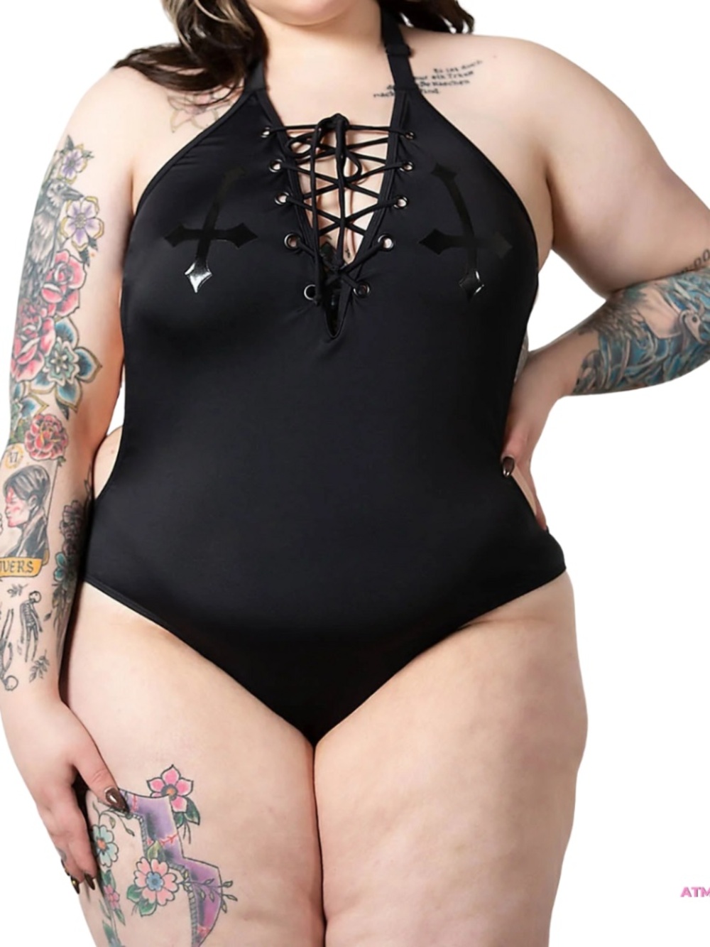 NWT Killstar Lita Monokini One-Piece Black Swimsuit Plus Size 4X